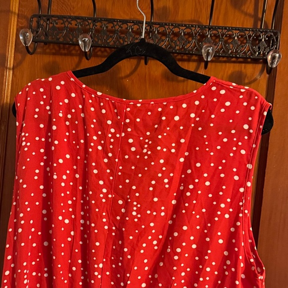 Elegant Red Polka Dot Midi Dress - Picture 9 of 9